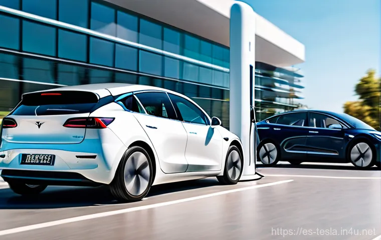 테슬라 모델 3와 현대 아이오닉 6 비교 - **Prompt: Hyundai Ioniq 6 - Futuristic Design Meets Spanish Landscape**
    "A striking Hyundai Ioni...