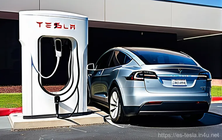 테슬라 모델 X의 장기 시승기 - **Prompt 2: Falcon Wing Versatility and Interior Comfort**
    "A dark blue Tesla Model X parked at ...