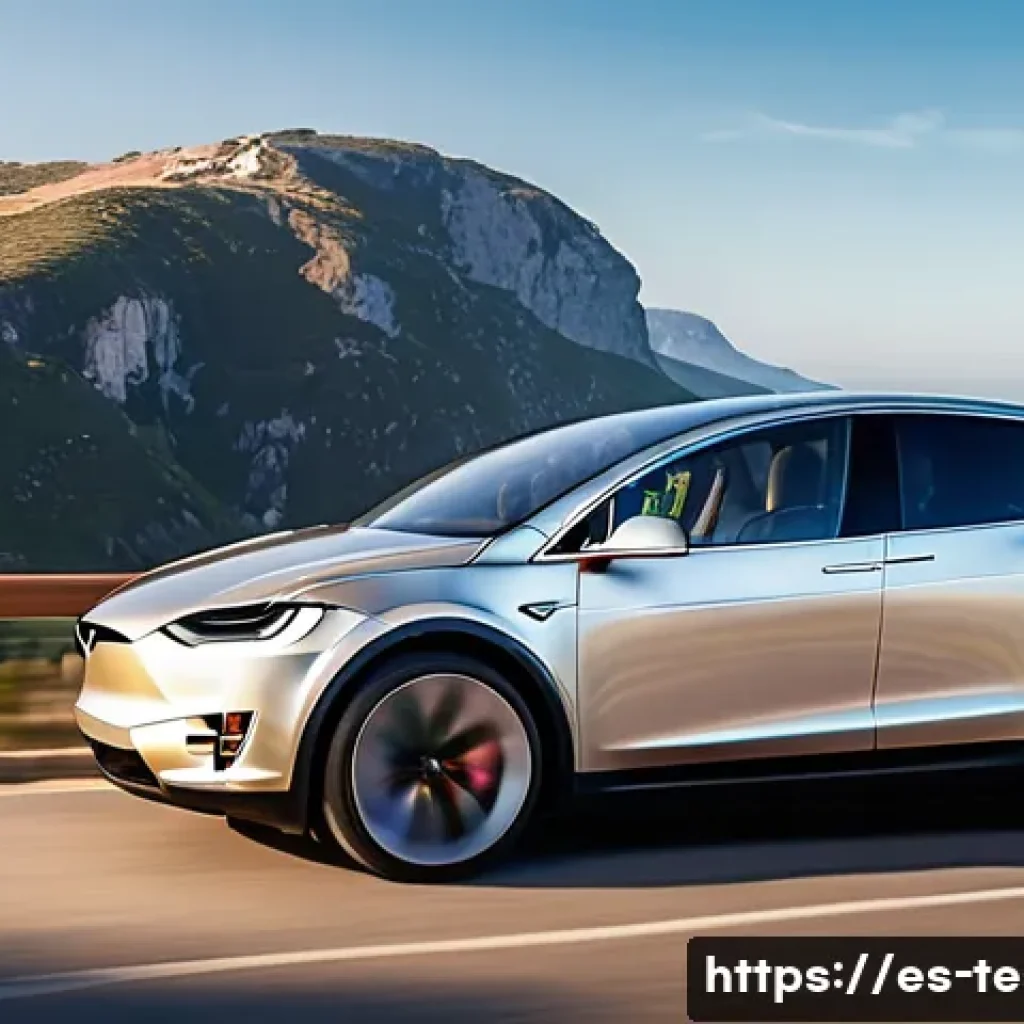 테슬라 모델 X의 중고차 구매 팁 - **Prompt 1: Majestic Falcon Wing Doors**
"A sleek, silver Tesla Model X parked on a scenic road ...